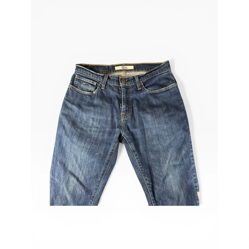Tommy Hilfiger‎ Denim Mens Straight Leg Dark Wash Jeans 30x30 Stretch Blue